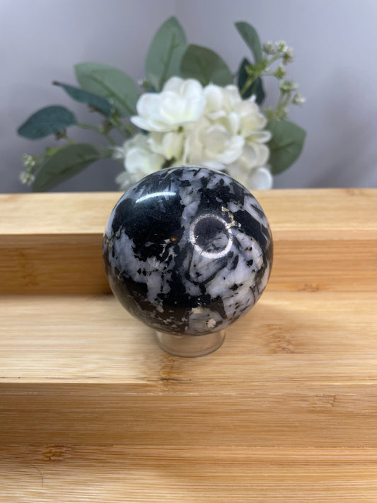 Black Tourmaline in Quartz Sphere