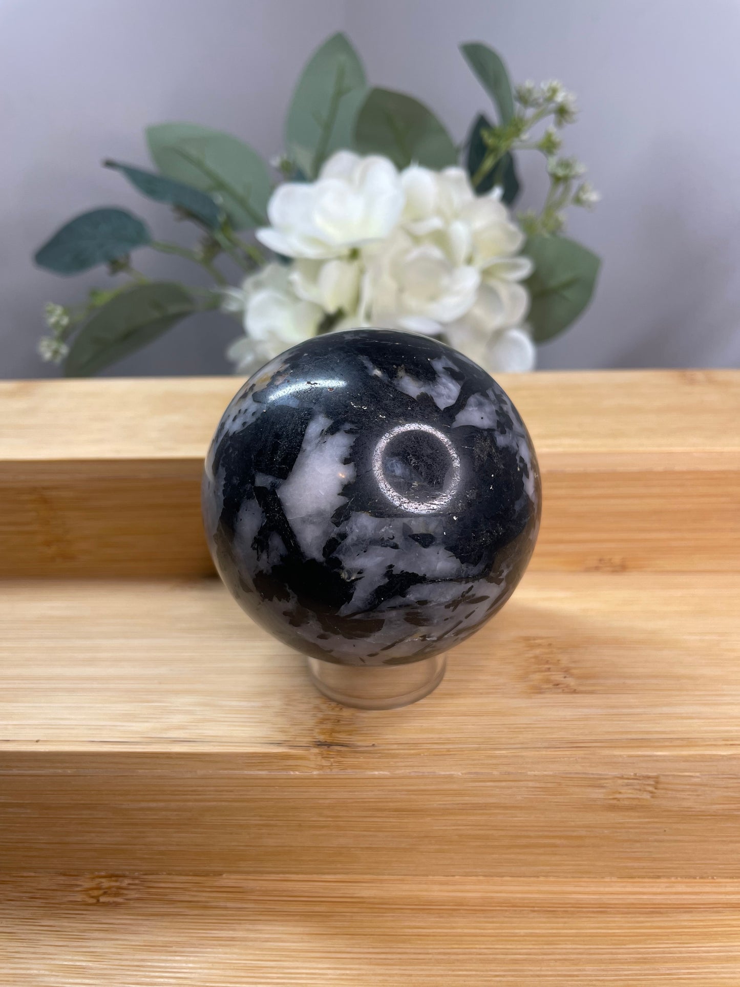 Black Tourmaline in Quartz Sphere