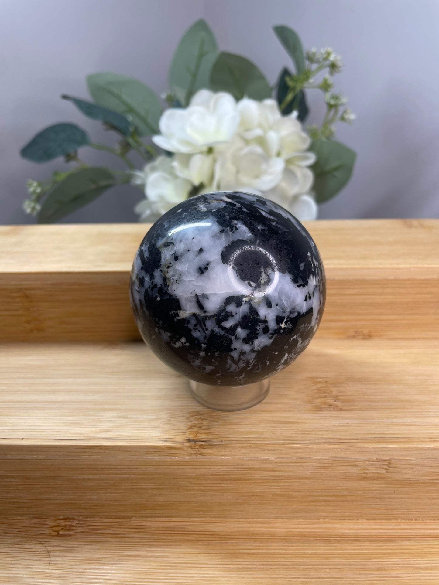 Black Tourmaline in Quartz Sphere