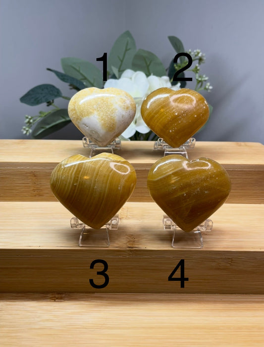 Yellow Calcite Heart