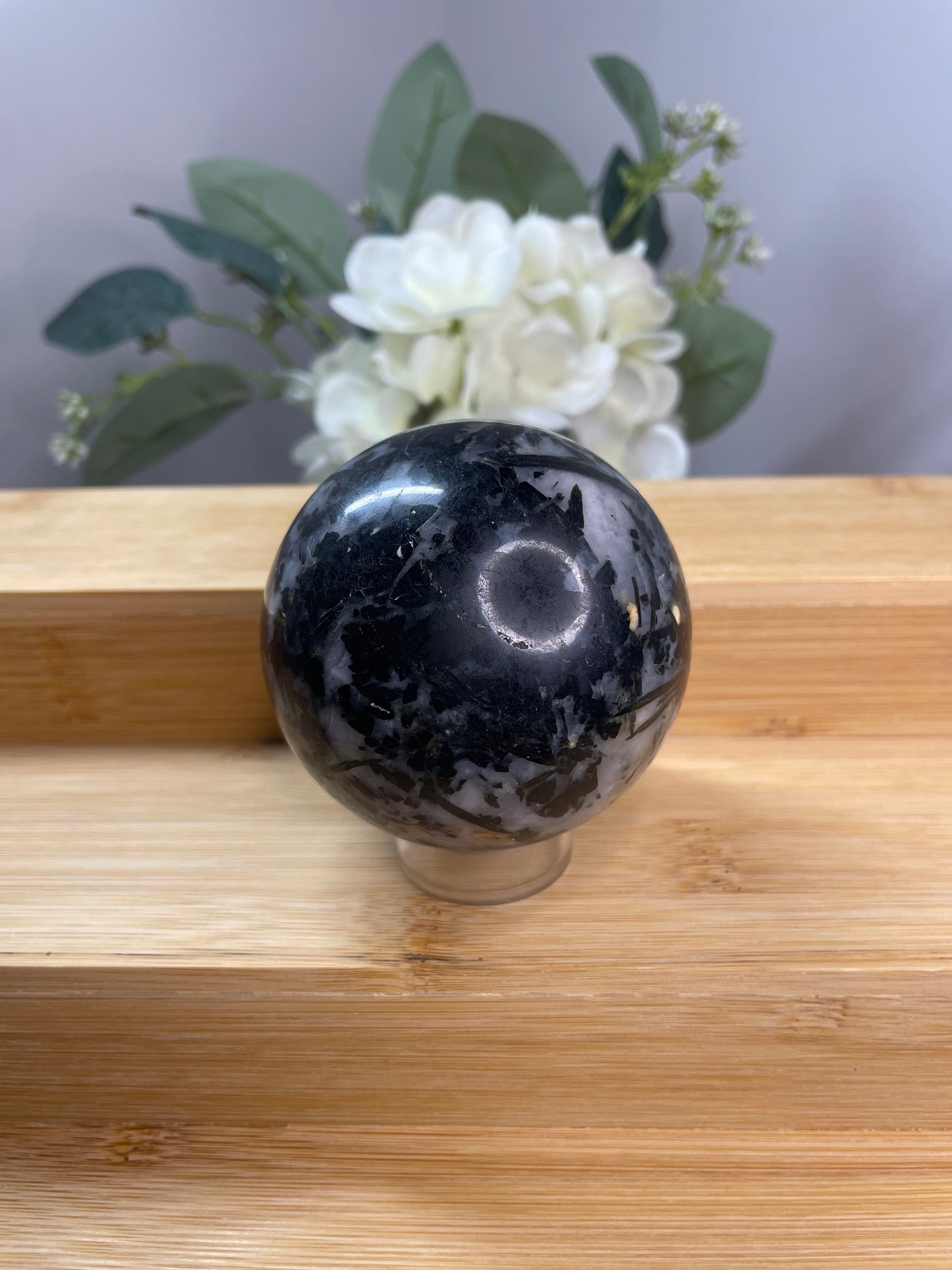 Black Tourmaline in Quartz Sphere
