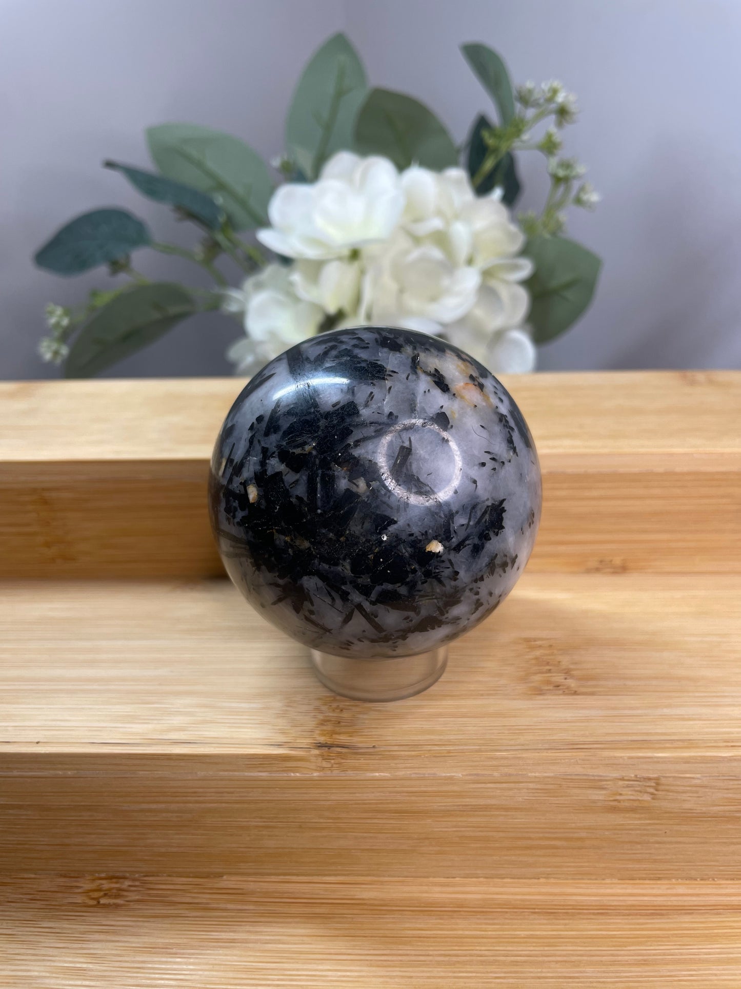 Black Tourmaline in Quartz Sphere