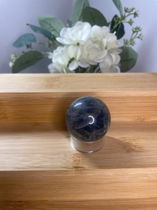 Mini Larvikite Sphere (Black Moonstone)